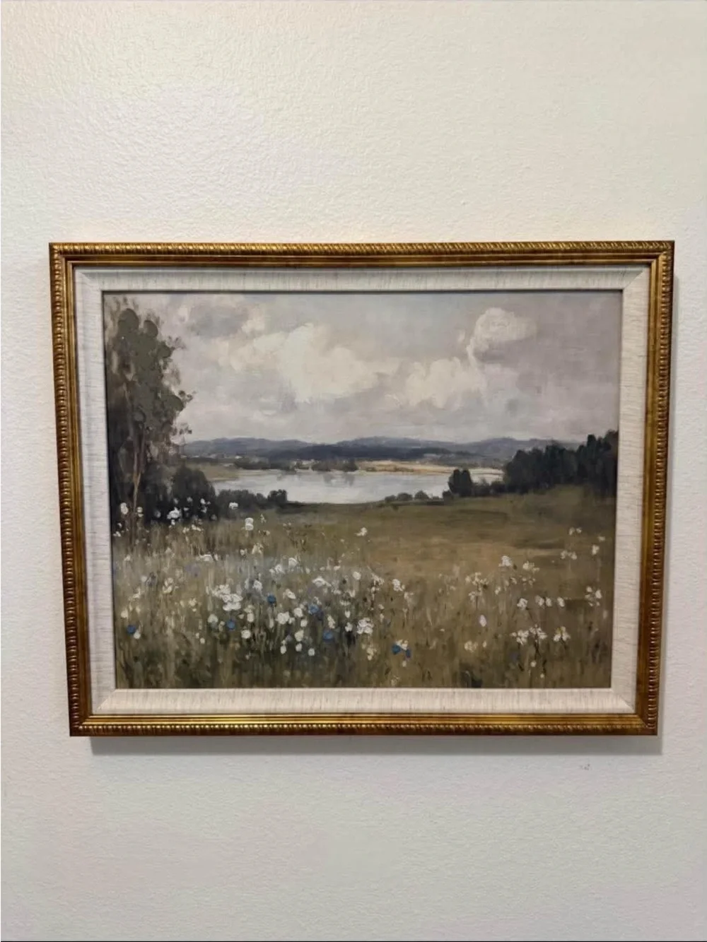 22x18” Where the Wildflowers grow. Gold frame and linen mat